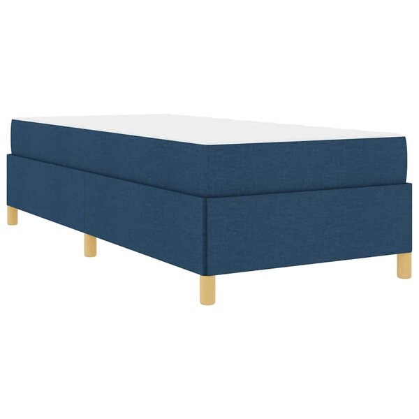vidaXL Lit à ressorts avec matelas Bleu et Blanc 90 x 200 cm tissu