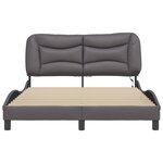 vidaXL Cadre de lit avec lumières LED gris 140x200 cm similicuir