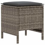 vidaXL 2 pc Pouf de Jardin Rotin PE Gris et Gris foncé