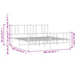 vidaXL Cadre de lit métal sans matelas avec pied de lit noir 200x200cm