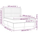 vidaXL Sommier à lattes de lit avec matelas Gris clair 140x190cm Tissu
