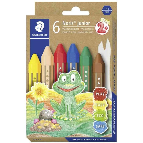 Craie à la cire noris junior  étui carton de 6 staedtler