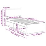 vidaXL Cadre de lit Sonoma 100 x 200 cm Bois d'ingénierie