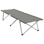 vidaXL Lit de Camping Pliant Gris Aluminium Grand Pliable