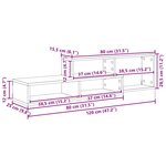 vidaXL SupportmuralpourTV 120x25x28 5cm Bois d'ingénierie
