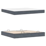 vidaXL Cadre de lit avec matelas avec matelas 2 Pièces Gris Foncé Velours