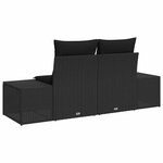 vidaXL Canapé de jardin avec coussin Noir 123 x 62 x 69 cm polyrotin