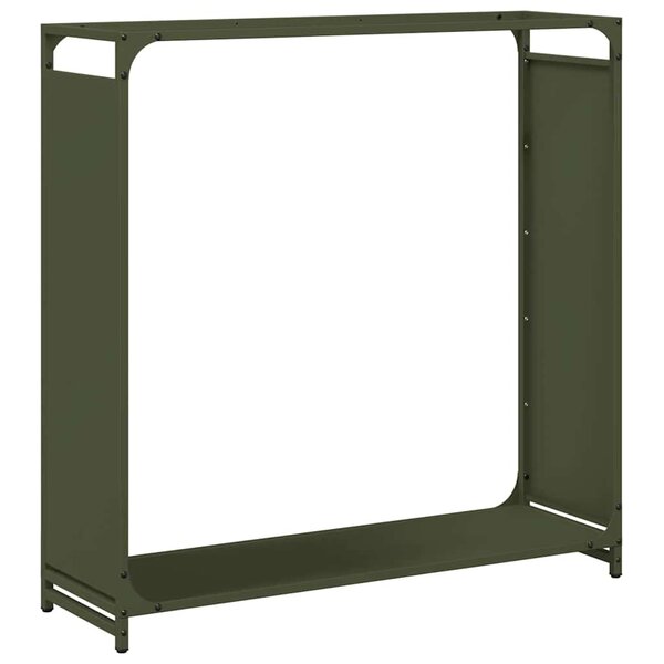 vidaXL Portant de bois chauffage vert olive 90x28x90 cm