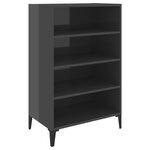 vidaXL Buffet Gris brillant 57x35x90 cm Aggloméré