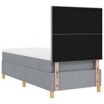 vidaXL Lit à ressorts avec matelas gris clair 100x200 cm tissu