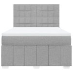 vidaXL Sommier à lattes de lit avec matelas Gris clair 160x200cm Tissu