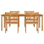 vidaXL Ensemble de salle à manger pour jardin 5 Pièces Marron