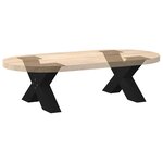vidaXL Pieds de table basse en forme de X  2 pièces  noir  60 x (30-31) cm  acier