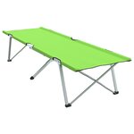 vidaXL Lit de camping pliant Vert foncé Métal  Tissu Simple Pliable