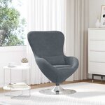 vidaXL Fauteuil œuf Gris foncé 63 x 73 x 90 cm Velours