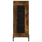vidaXL Buffet haut Chêne fumé 34 5x34x180 cm Bois d'ingénierie
