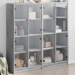 vidaXL Bibliothèque avec portes sonoma gris 136x37x142 cm