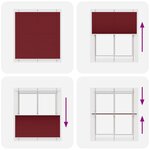 vidaXL Store plissé rouge bordeaux 120x100 cm largeur du tissu 119 4cm