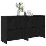 vidaXL Buffets 2 Pièces Chêne noir 70 x 41 x 75 cm Bois d'ingénierie