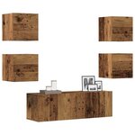 vidaXL Ensemble de meuble TV mural 5 Pièces vieux bois bois d'ingénierie