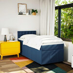 vidaXL Sommier à lattes de lit avec matelas Bleu 80x200 cm Tissu