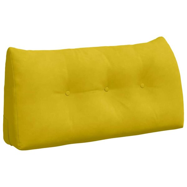 vidaXL Coussin de Dos Jaune 100 x 24 x 50 cm Velours