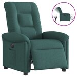vidaXL Fauteuil inclinable électrique Vert foncé Tissu