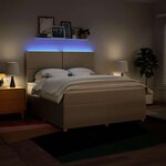 vidaXL Sommier à lattes de lit avec matelas Crème 180x200 cm Tissu