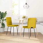 vidaXL Chaises à manger lot de 2 Jaune Velours