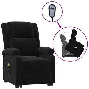 vidaXL Fauteuil de massage Noir Velours