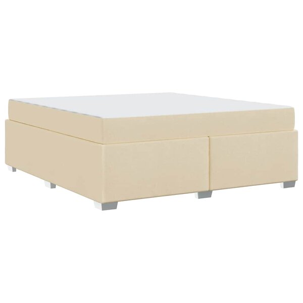 vidaXL Cadre de lit avec matelas Crème 180 x 200 cm tissu