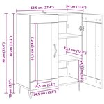vidaXL Buffet Bois Ancien 69 5 x 34 x 90 cm Bois d'ingénierie