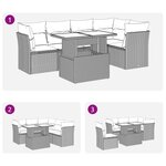 vidaXL Salon de jardin 6 Pièces avec coussins noir résine tressée