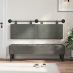 vidaXL Tête de lit suspendue Gris clair Tissu en velours côtelé