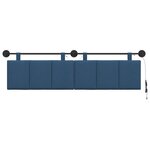 vidaXL Tête de lit suspendue Avec lumière LED Bleu Tissu