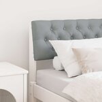 vidaXL Tête de lit capitonnée Gris clair 75 cm Pin massif