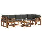 vidaXL Ensemble de canapés d'extérieur 8 Pièces Naturel et Anthracite