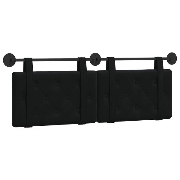 vidaXL Tête de lit suspendue Noir Velours