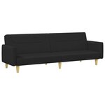 vidaXL Canapé-lit à 2 places avec repose-pied noir tissu