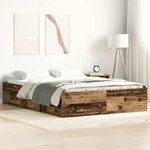 vidaXL Cadre de lit sans matelas vieux bois 120x190 cm bois ingénierie
