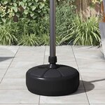 vidaXL Socle de parasol Rempli de sable/d'eau 15 L Noir