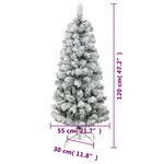 vidaXL Sapin de Noël artificiel à charnières avec neige floquée 120 cm