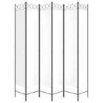 vidaXL Cloison de séparation 6 panneaux Blanc 240x220 cm Tissu