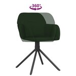 vidaXL Chaises pivotantes à manger lot de 2 Vert foncé Velours