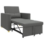 vidaXL Canapé-lit escamotable simple Gris foncé 90 x 165 x 87 cm tissu