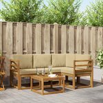 vidaXL Ensemble de canapés d'extérieur 5 pc Naturel et Beige