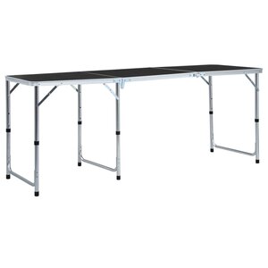 vidaXL Table pliable de camping Gris Aluminium 180x60 cm