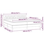 vidaXL Sommier à lattes de lit et matelas Gris foncé 200x200cm Velours