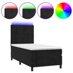 vidaXL Sommier à lattes de lit avec matelas LED Noir 90x190 cm Velours