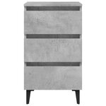 vidaXL Table de chevet avec pieds en métal gris béton 40x35x69 cm